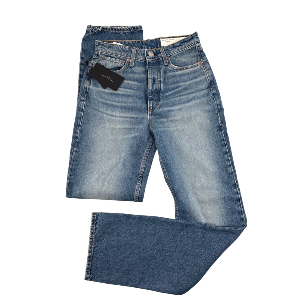 Rag & Bone Alex High Rise Straight Leg Jeans Gypsum Blue WDD22S2886B1GY Size 25